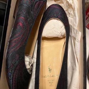 Ralph Lauren women's shoes.  Jewel Silk Paisley.  Size 6